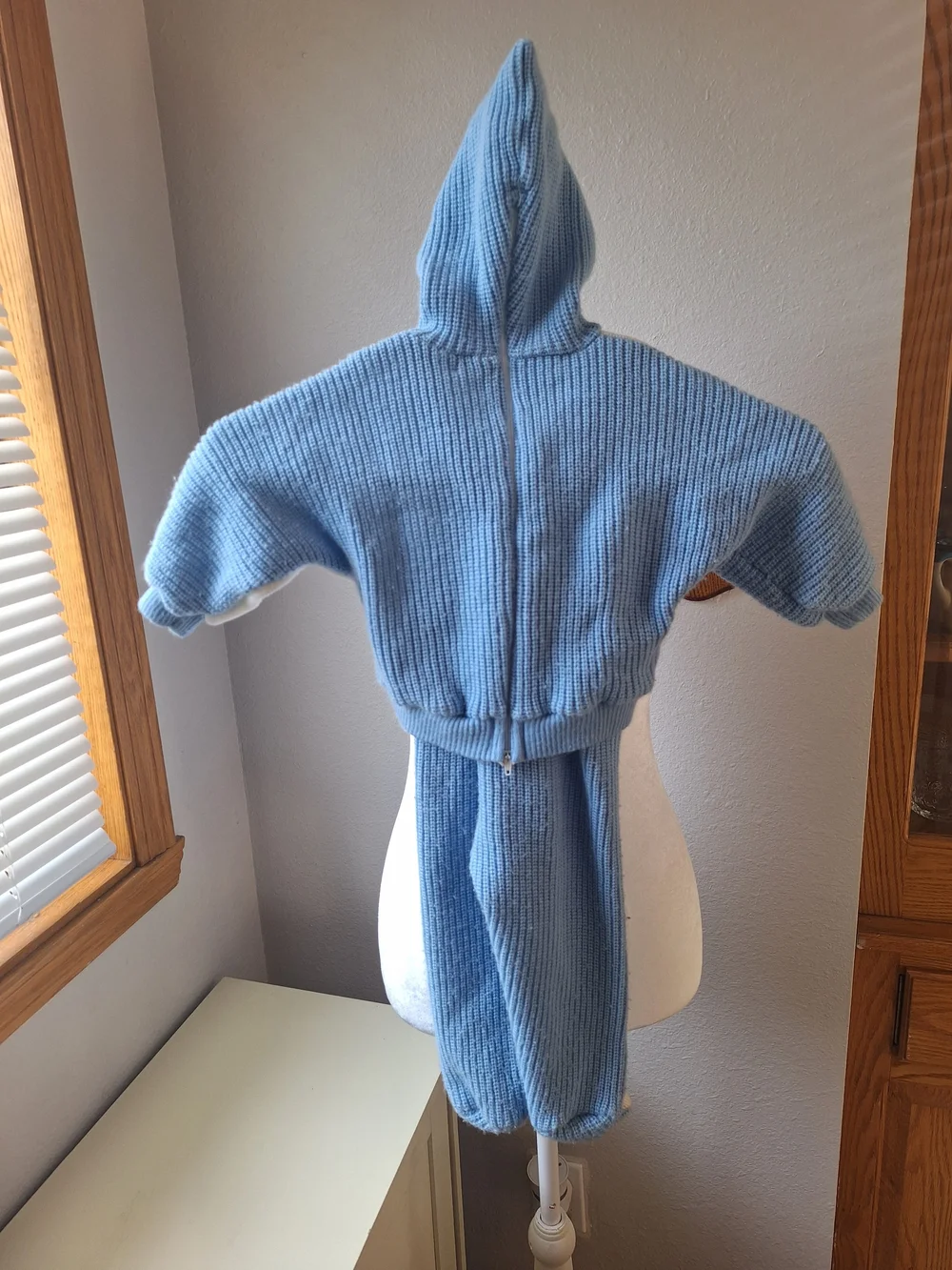 Carriage Boutique Blue and White Kids Matching Knit Set